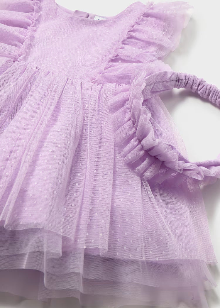 MAYORAL BABY TULLE DRESS WITH HEADBAND