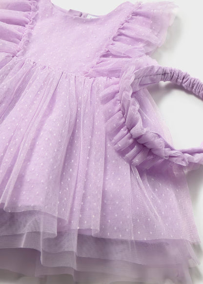 MAYORAL BABY TULLE DRESS WITH HEADBAND