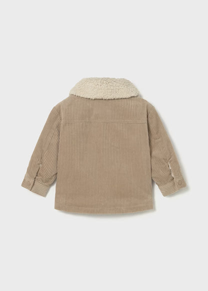 MAYORAL CORDUROY COAT WITH FUR DETAIL