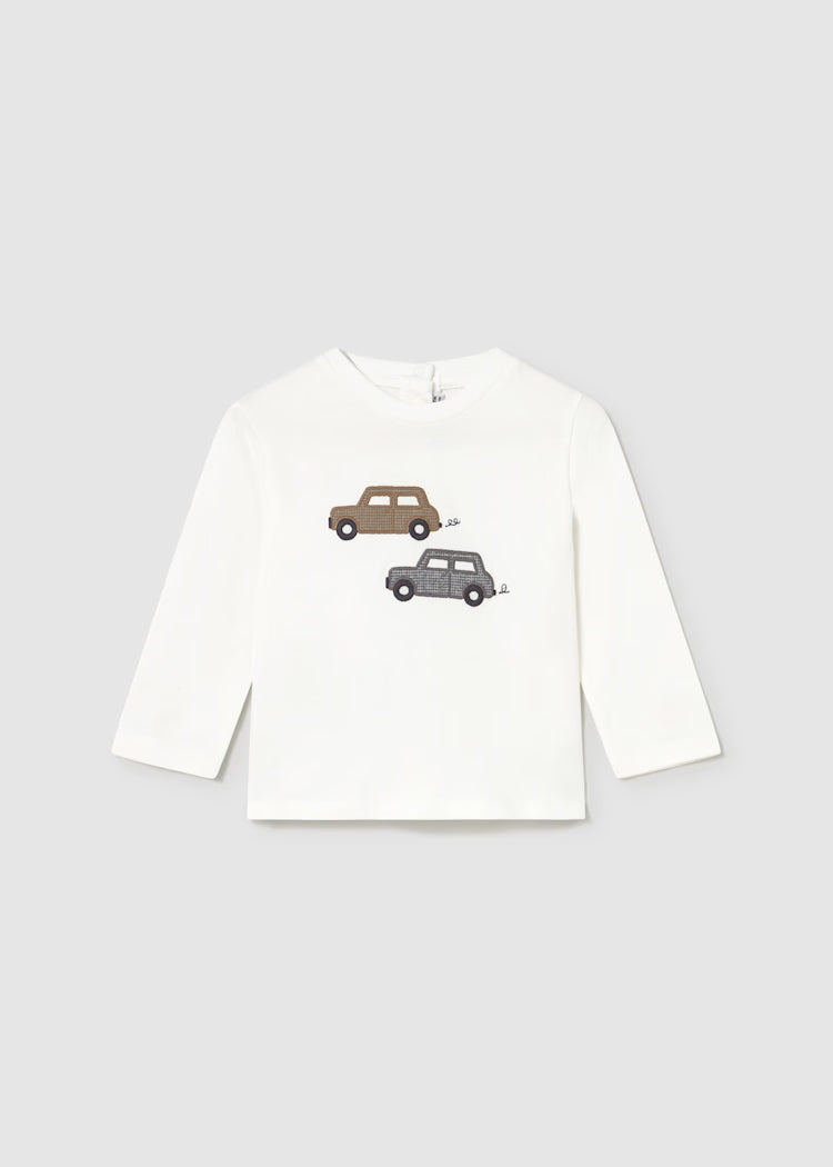 MAYORAL BABYS CAR EMBROIDERED T SHIRT