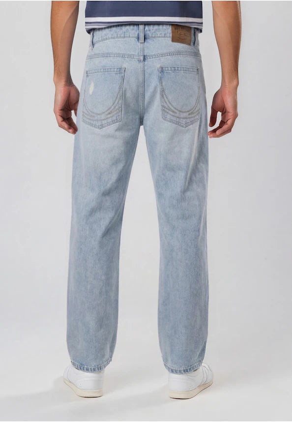KARL KANI OG DISTRESSED STRAIGHT LEG JEANS