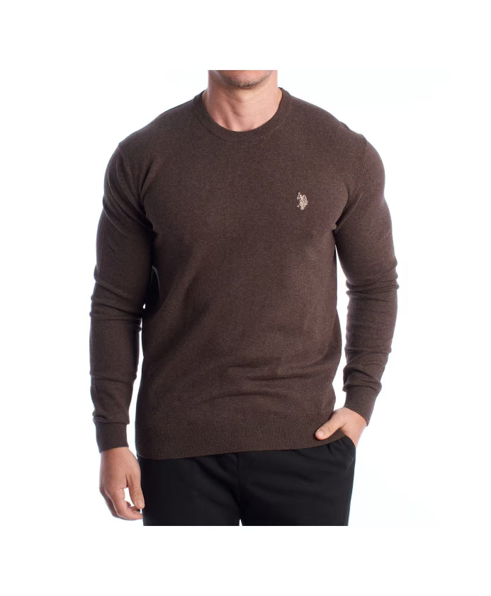 U.S POLO ASSN CREW NECK SWEATER IN COTTON & CASHMERE BLEND