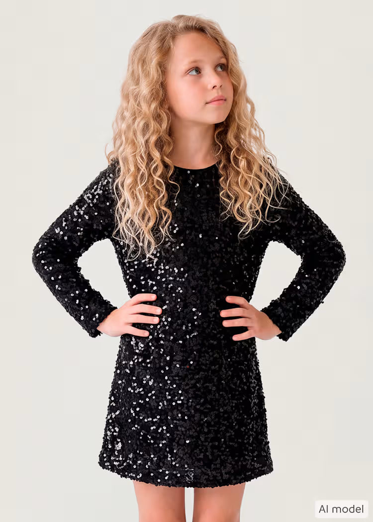 MAYORAL GIRLS VELVET SEQUIN DRESS