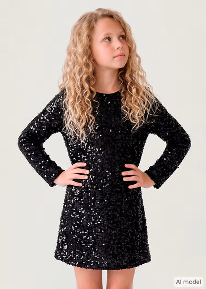 MAYORAL GIRLS VELVET SEQUIN DRESS