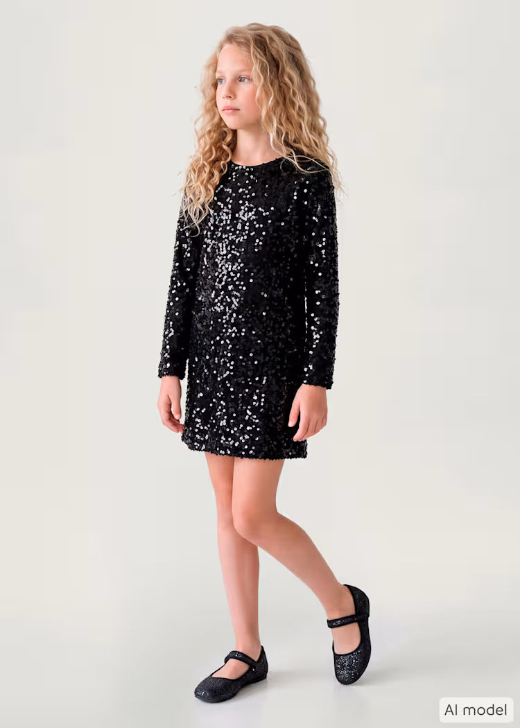 MAYORAL GIRLS VELVET SEQUIN DRESS