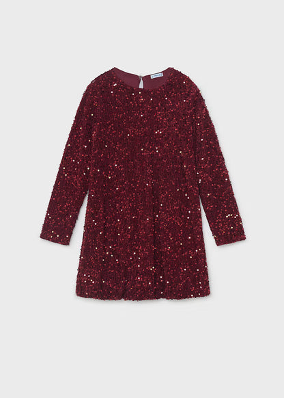 MAYORAL GIRLS VELVET SEQUIN DRESS