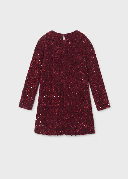MAYORAL GIRLS VELVET SEQUIN DRESS
