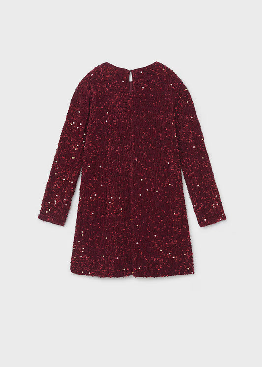 MAYORAL GIRLS VELVET SEQUIN DRESS