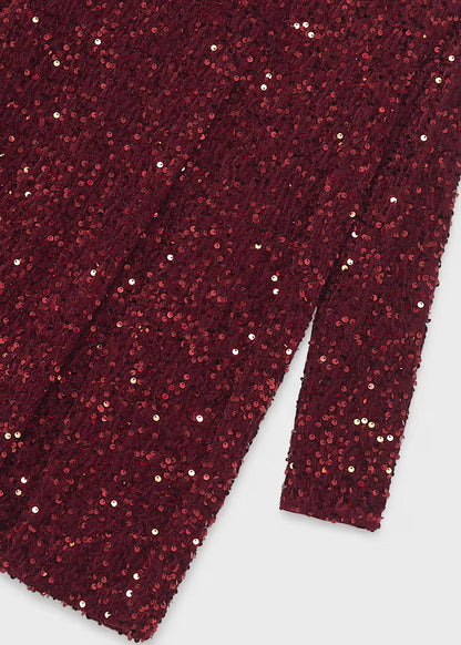 MAYORAL GIRLS VELVET SEQUIN DRESS