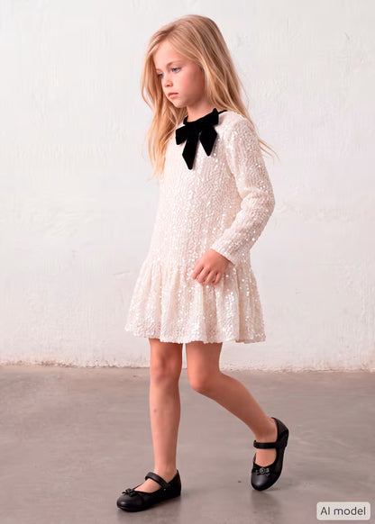 MAYORAL GIRLS VELVET SEQUIN DRESS