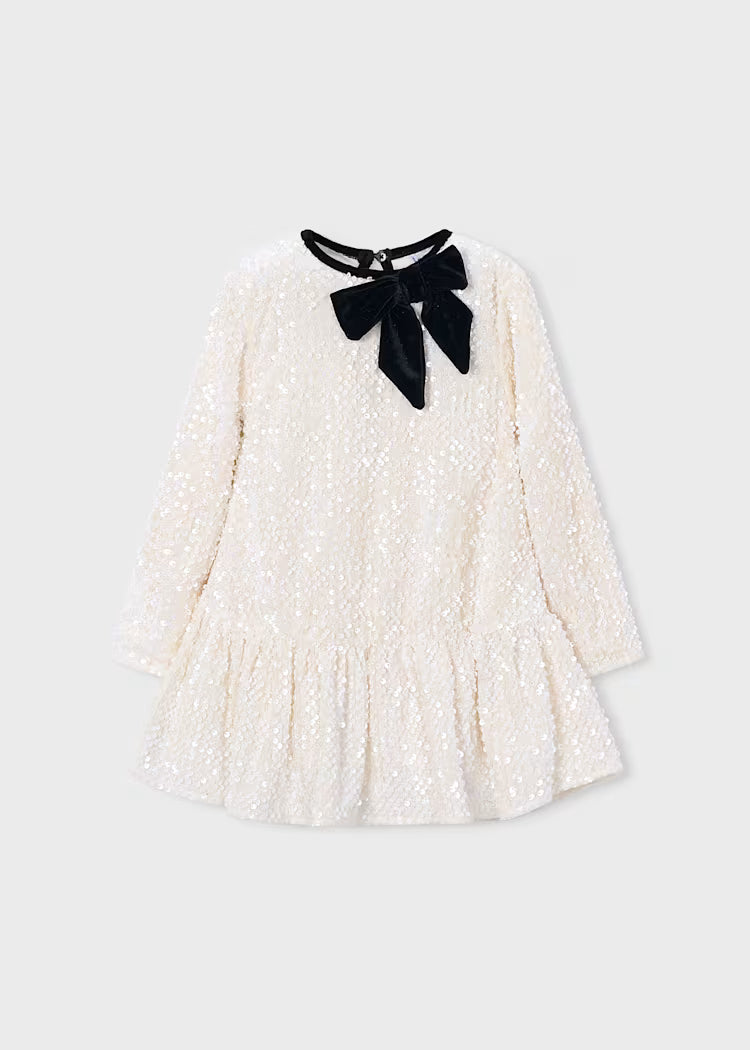MAYORAL GIRLS VELVET SEQUIN DRESS