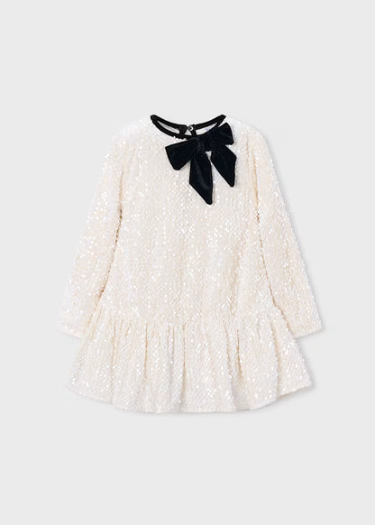 MAYORAL GIRLS VELVET SEQUIN DRESS