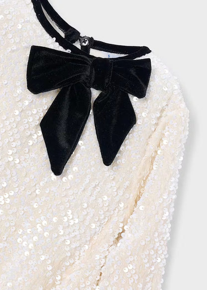MAYORAL GIRLS VELVET SEQUIN DRESS