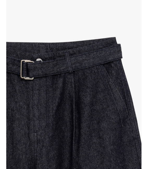 GIANNI LUPO RELAXED FIT DENIM BERMUDA WITH BELT