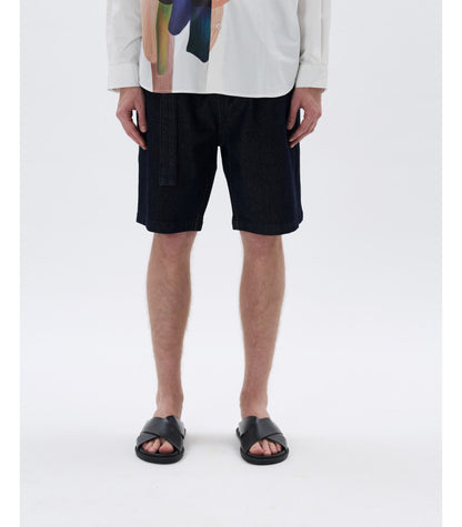GIANNI LUPO RELAXED FIT DENIM BERMUDA WITH BELT