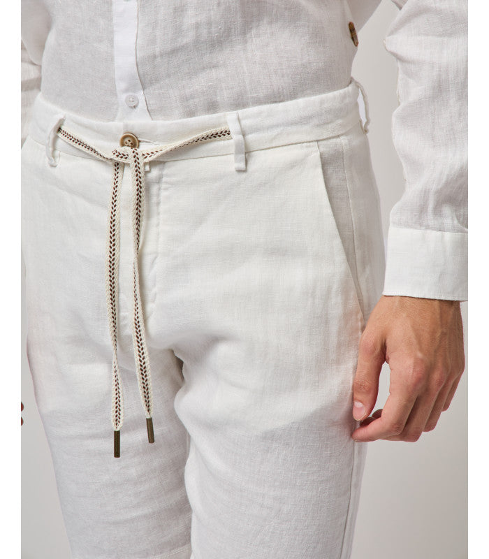 GIANNI LUPO LINEN DRAWSTRING BERMUDA