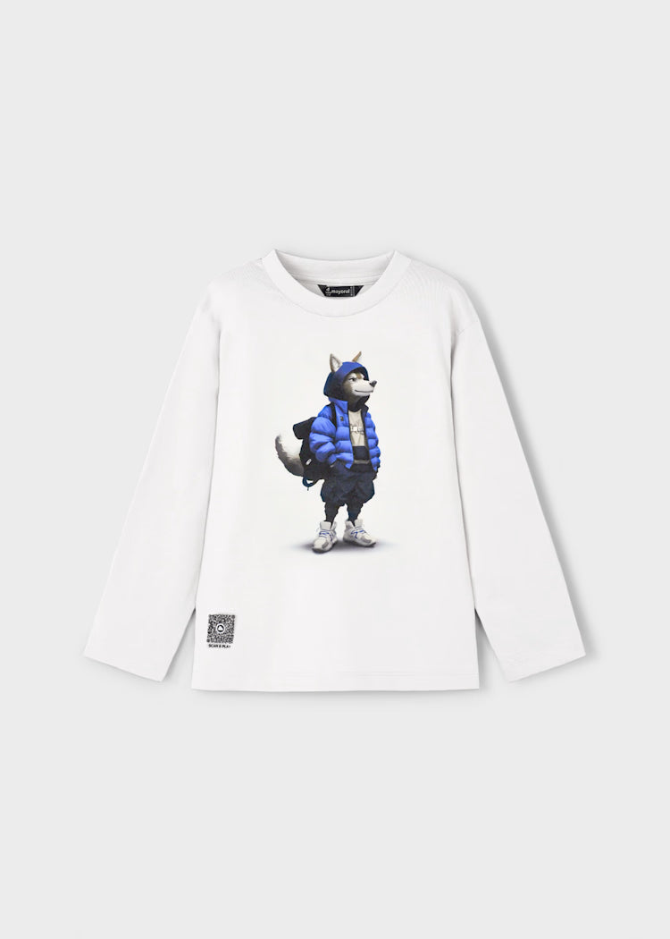 MAYORAL INTERACTIVE WOLF PRINT T SHIRT