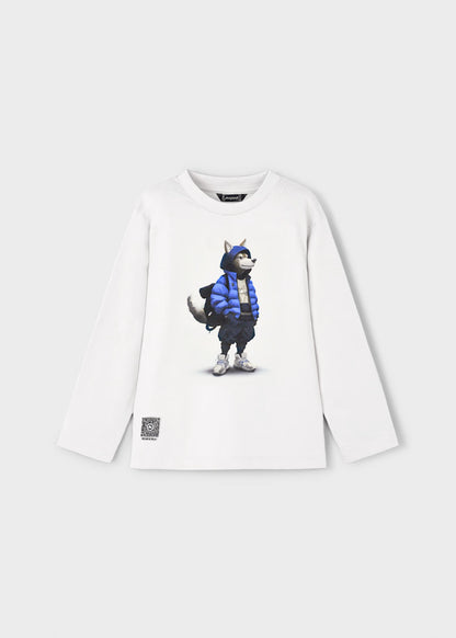 MAYORAL INTERACTIVE WOLF PRINT T SHIRT