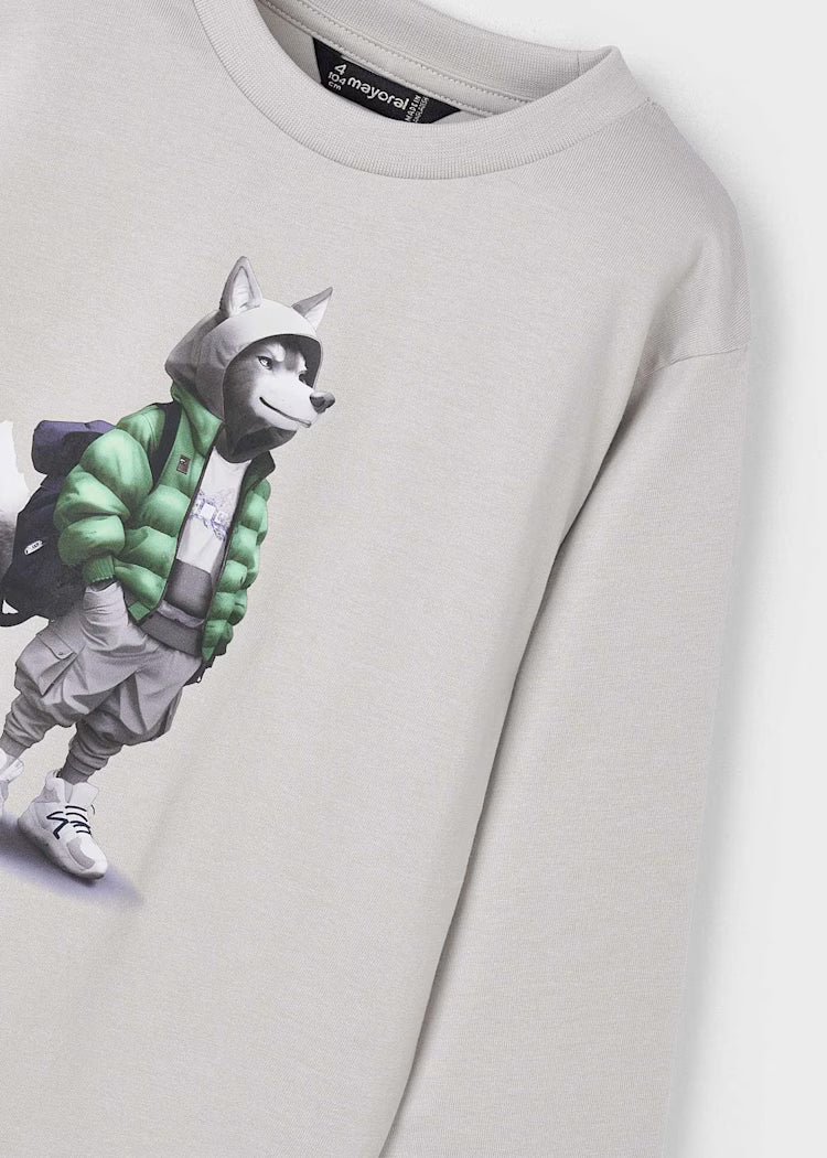 MAYORAL WOLF INTERACTIVE LS T SHIRT