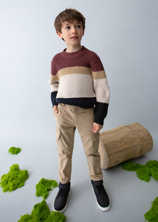 MAYORAL BOYS KNITTED CORDUROY CARGO PANTS