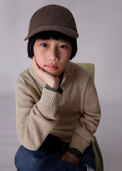 MAYORAL BOYS QUARTER ZIP RIB PULLOVER