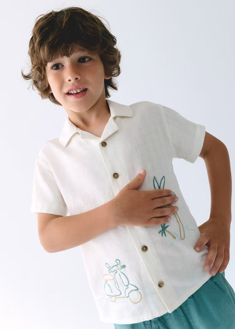 MAYORAL SHIRT WITH EMBROIDERED DETAILS