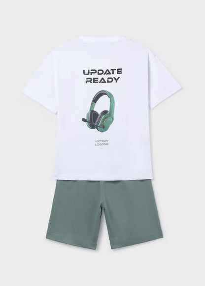 MAYORAL  BOYS' TROUSERS AND T-SHIRT SET