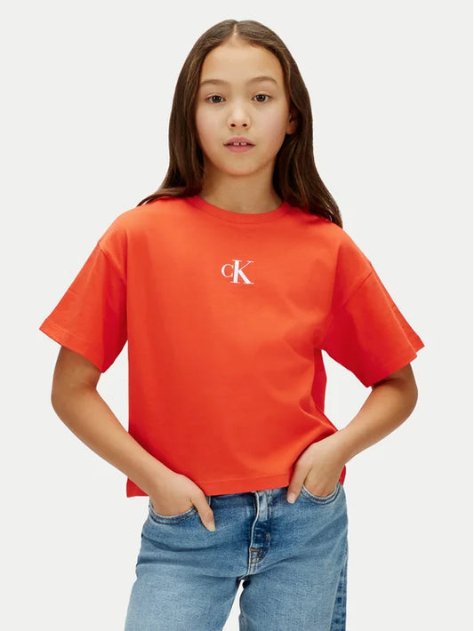 CALVIN KLEIN KIDS CK LOGO BOXY T SHIRT
