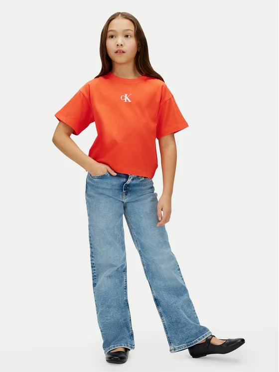 CALVIN KLEIN KIDS CK LOGO BOXY T SHIRT