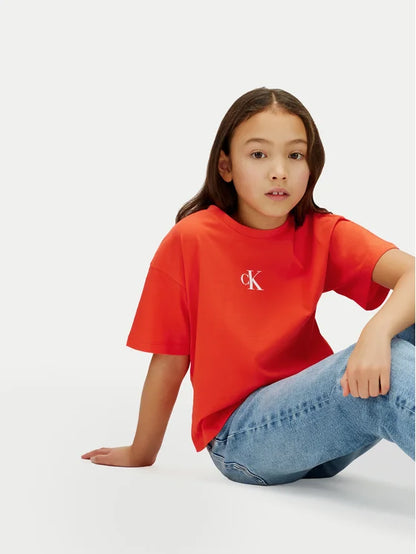 CALVIN KLEIN KIDS CK LOGO BOXY T SHIRT