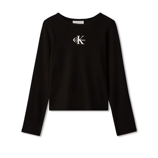 CALVIN KLEIN KIDS MONOLOGO RIB LS T SHIRT