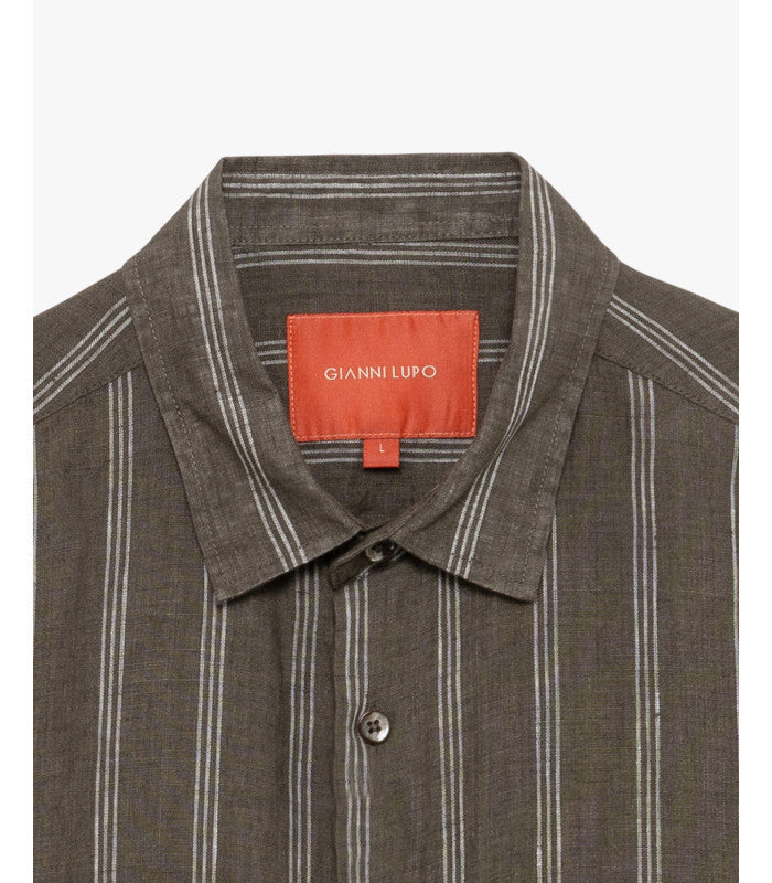 GIANNI LUPO STRIPED LINEN SHIRT