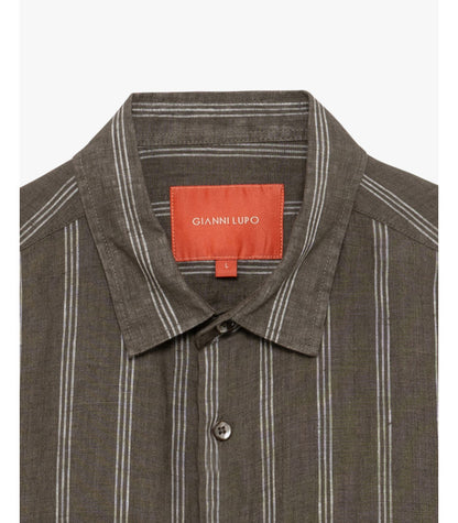 GIANNI LUPO STRIPED LINEN SHIRT