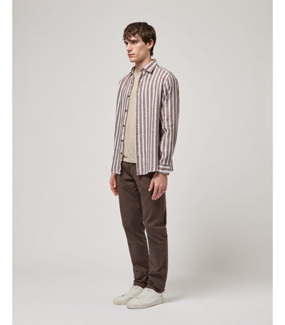GIANNI LUPO STRIPED LINEN SHIRT