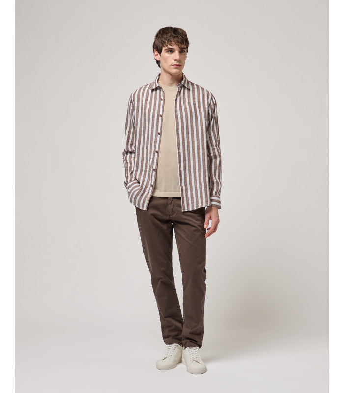 GIANNI LUPO STRIPED LINEN SHIRT