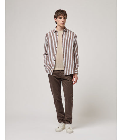 GIANNI LUPO STRIPED LINEN SHIRT