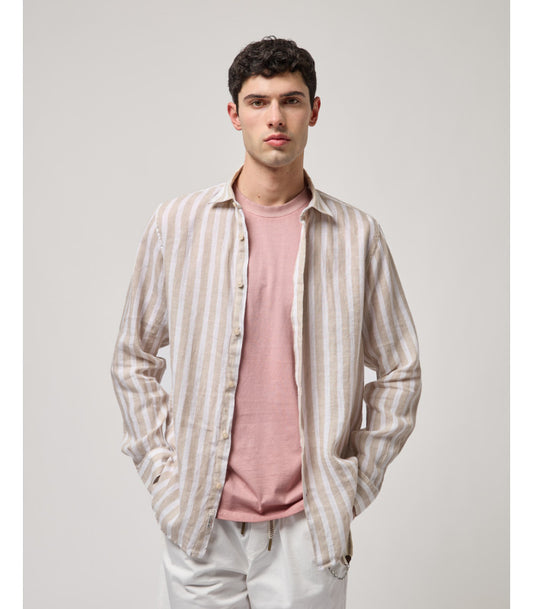 GIANNI LUPO STRIPED LINEN SHIRT
