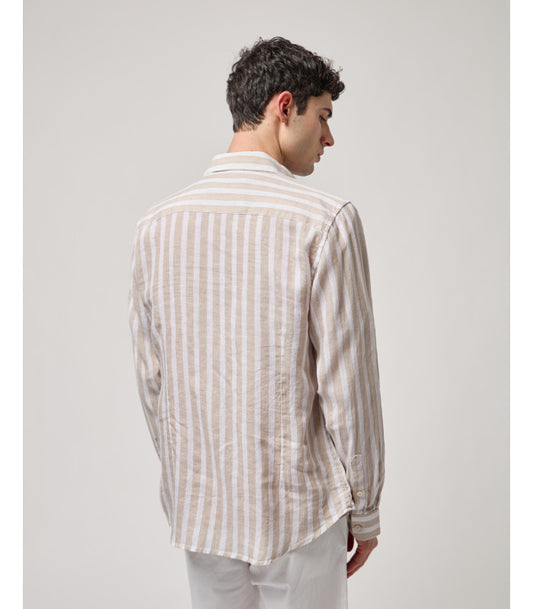 GIANNI LUPO STRIPED LINEN SHIRT