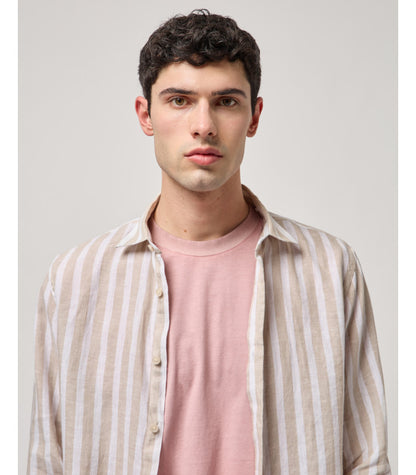 GIANNI LUPO STRIPED LINEN SHIRT