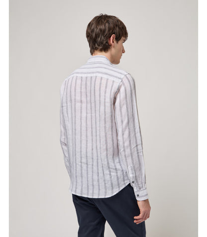 GIANNI LUPO STRIPED LINEN SHIRT