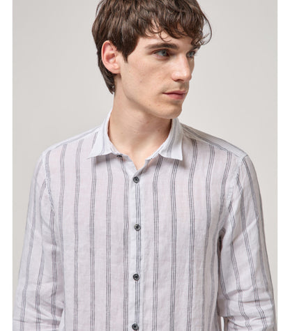 GIANNI LUPO STRIPED LINEN SHIRT