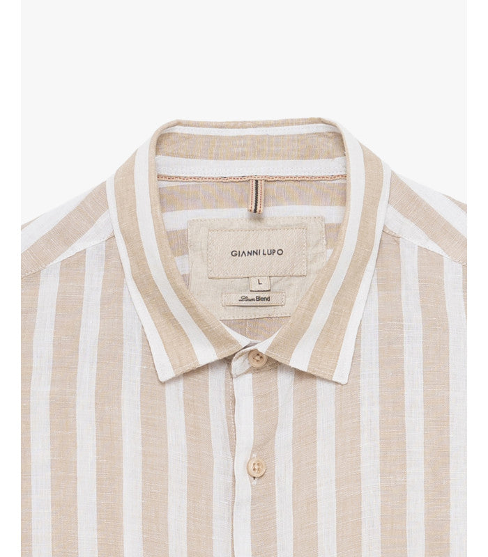 GIANNI LUPO STRIPED LINEN SHIRT