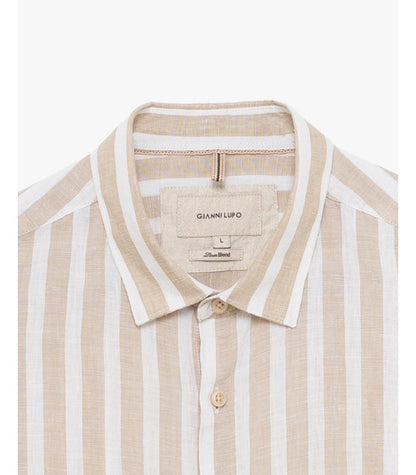 GIANNI LUPO STRIPED LINEN SHIRT