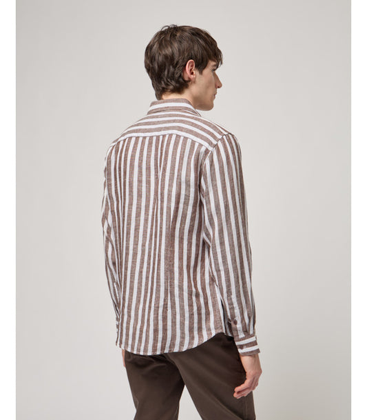 GIANNI LUPO STRIPED LINEN SHIRT