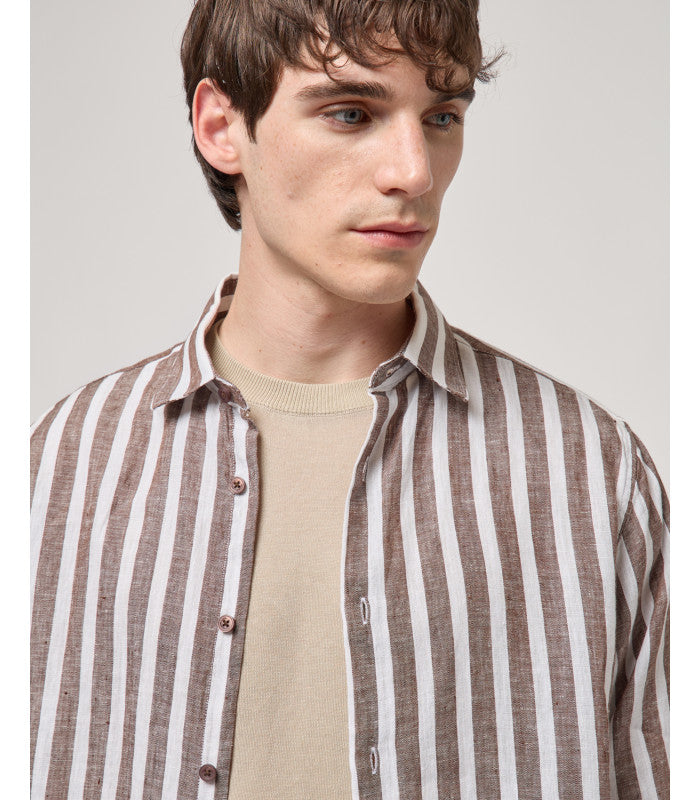 GIANNI LUPO STRIPED LINEN SHIRT