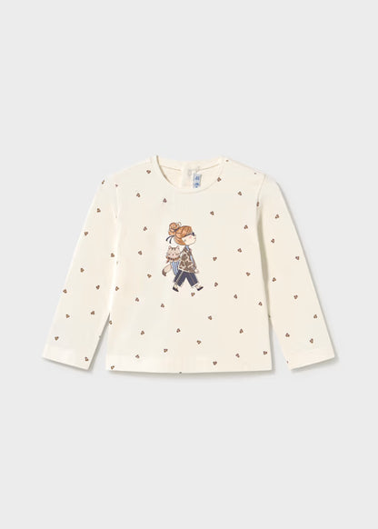 MAYORAL GIRLS PRINTED LS T SHIRT