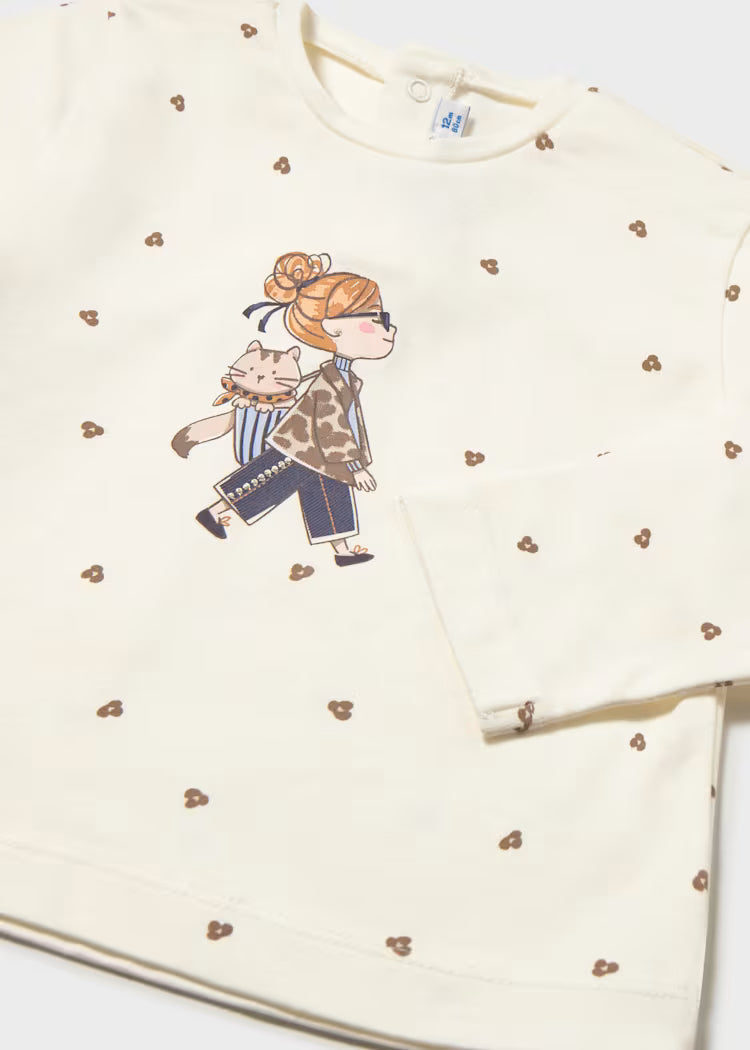 MAYORAL GIRLS PRINTED LS T SHIRT
