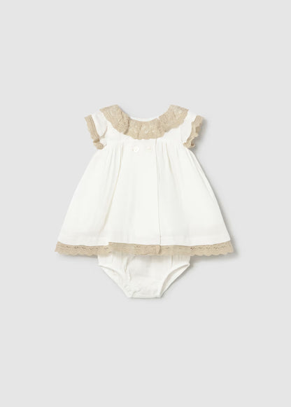 MAYORAL CEREMONY DRESS NEWBORN WITH NAPPY COVER