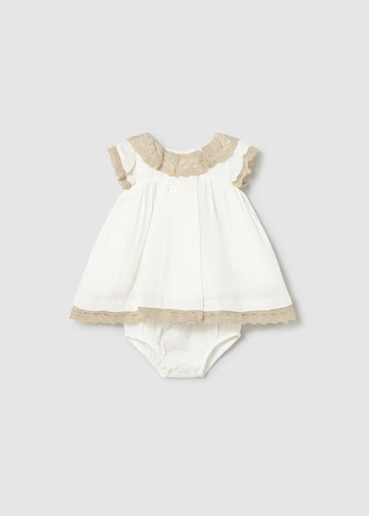 MAYORAL CEREMONY DRESS NEWBORN WITH NAPPY COVER