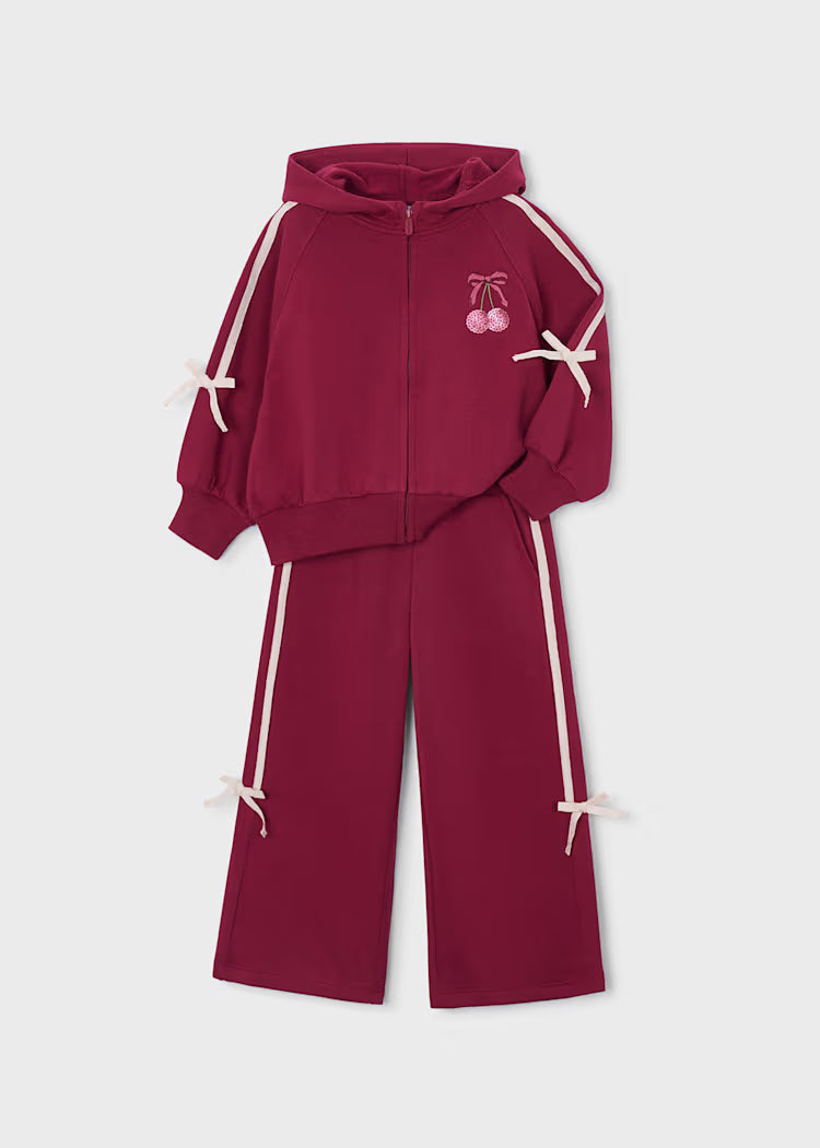 MAYORAL GIRLS CHERRY& BOWS DETAIL TRACKSUIT